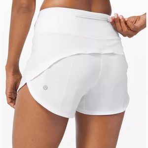 Lululemon White Speed Up Short 4” length